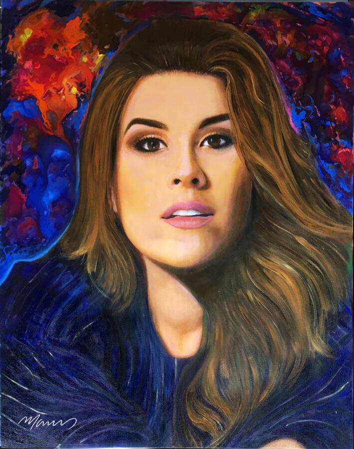 Retrato Individual · Acrílico en canvas · Individual Portrait · Acrylic on canvas Retrato femenino · Acrílico en canvas · Marcos Ribadeneira