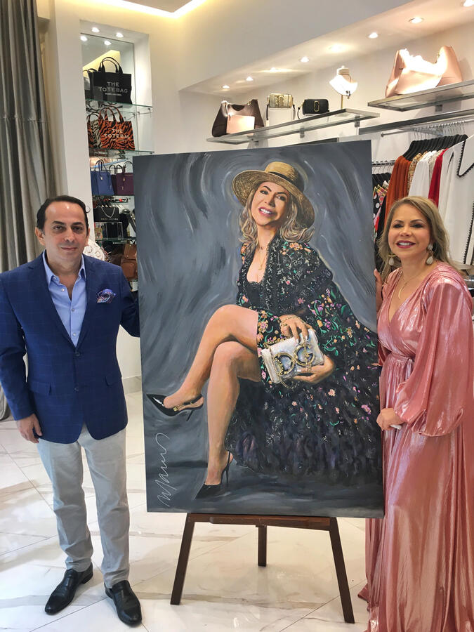 Retrato femenino · Acrílico en canvas · Marcos Ribadeneira