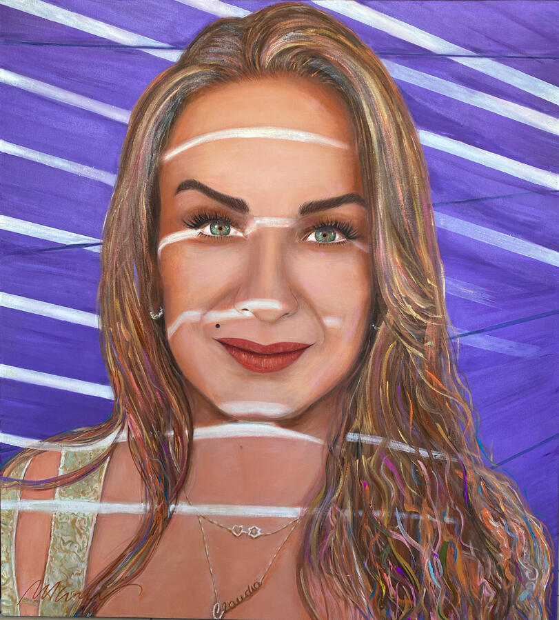 Retrato femenino · Acrílico en canvas · Marcos Ribadeneira
