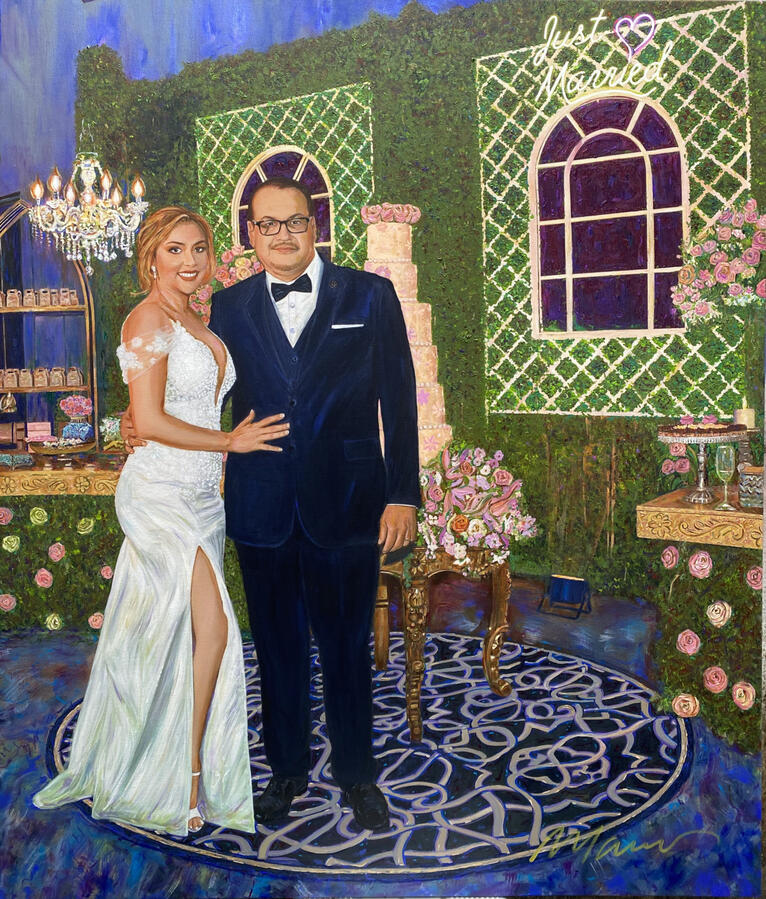 Retrato de Pareja · Acrílico en canvas · Couple Portrait · Acrylic on canvas Retrato de pareja acrílico · Marcos Ribadeneira · MRS Artist · Houston