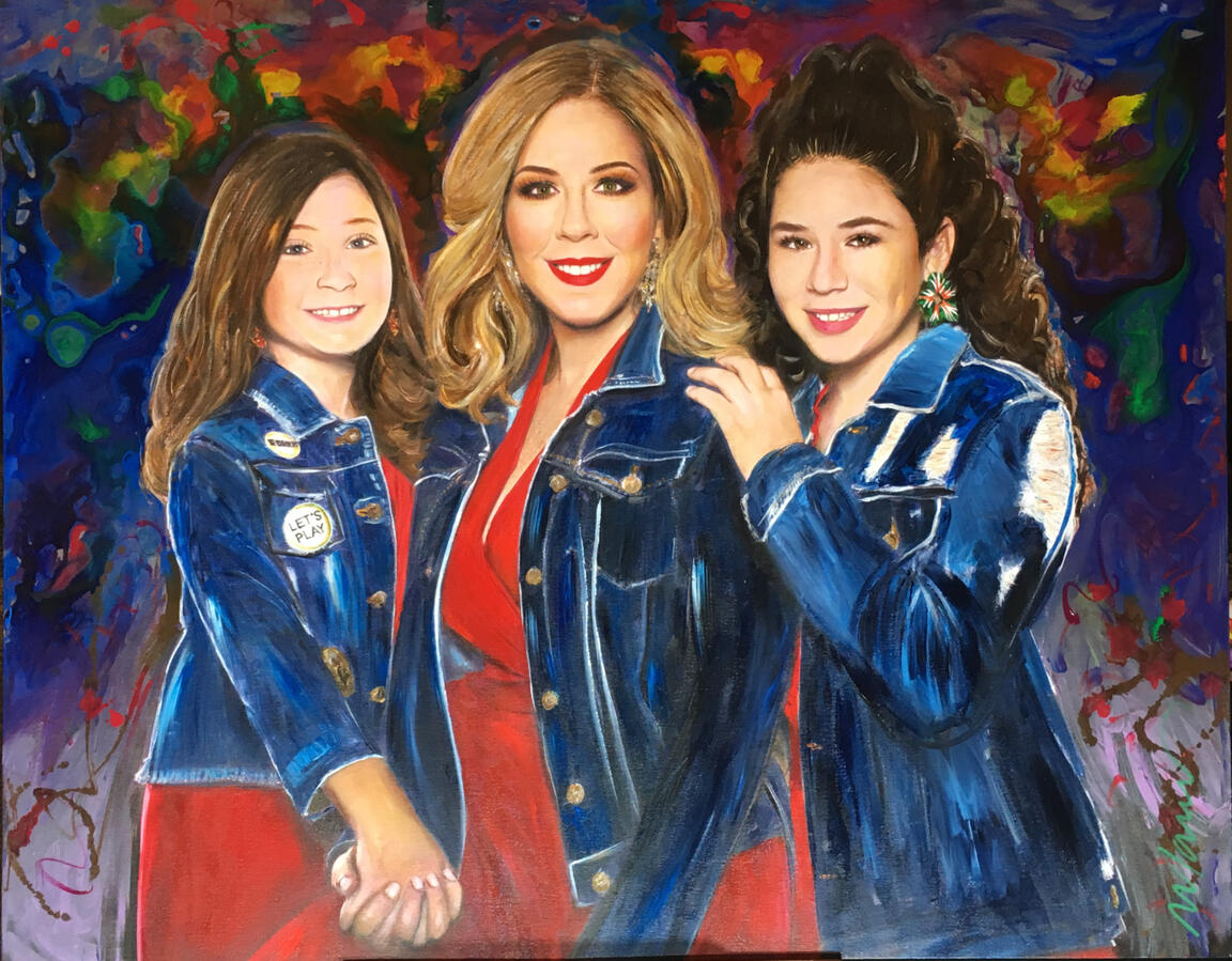 Retrato Familiar · Acrílico en canvas · Family Portrait · Acrylic on canvas Retrato familiar acrílico · Marcos Ribadeneira · MRS Artist · Houston