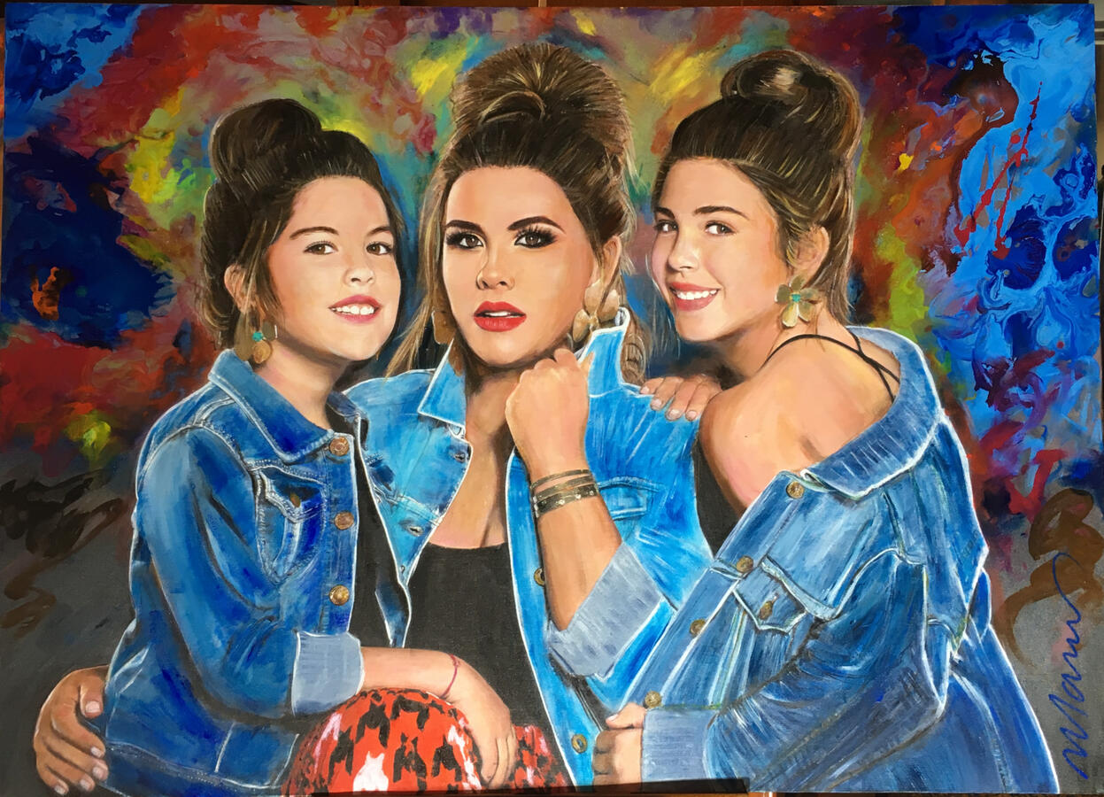 Retrato Familiar · Acrílico en canvas · Family Portrait · Acrylic on canvas Retrato familiar acrílico · Marcos Ribadeneira · MRS Artist · Houston
