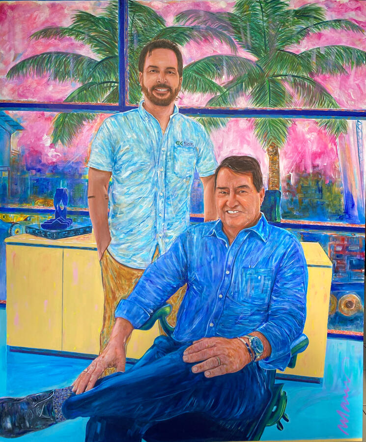 Retrato de padre e hijo acrílico · Marcos Ribadeneira · MRS Artist · Houston