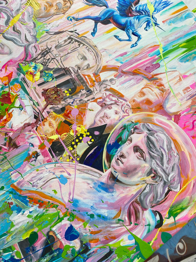 Arte contemporáneo acrílico · Marcos Ribadeneira · MRS Artist · Houston · Grecorromano