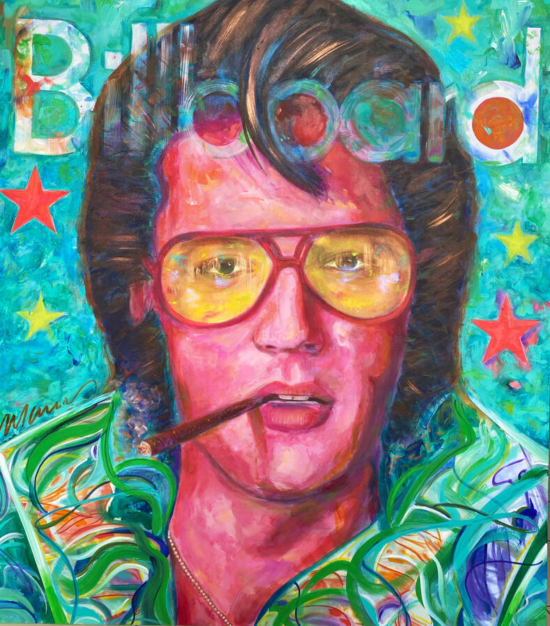 Elvis · Neo Pop Collection · Acrylic and Mixed Media on Canvas · Marcos Ribadeneira Neo Pop art acrylic mixed media · Marcos Ribadeneira · MRS Artist · Houston